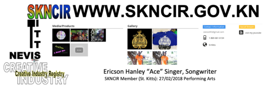 ERICSON HANLEY “Ace Don” – Singer/Songwriter (SKNCIR Member: Performing Arts)